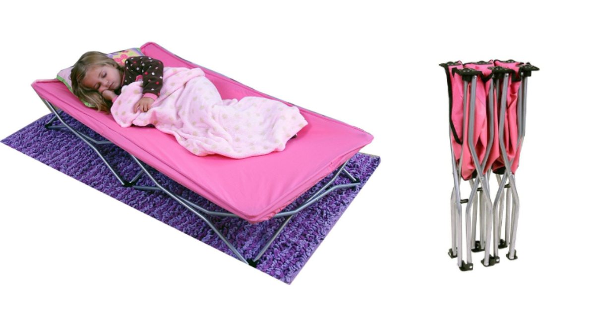 Regalo My Cot Portable Toddler Bed, Includes Fitted Sheet, Pink