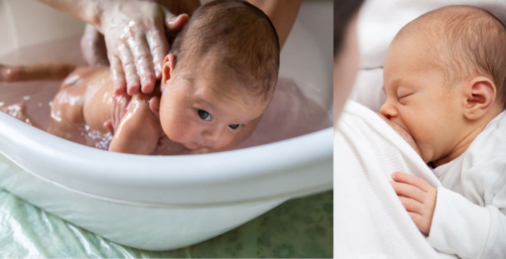 Bathe Baby after feeding