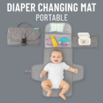 Diaper Changer Travel Bag with Wipes Pocket, Smart Design Portable Changing Mat, Infant Travel Station Kit, Gift for Newborn Girl & Boy - Grey, Classic