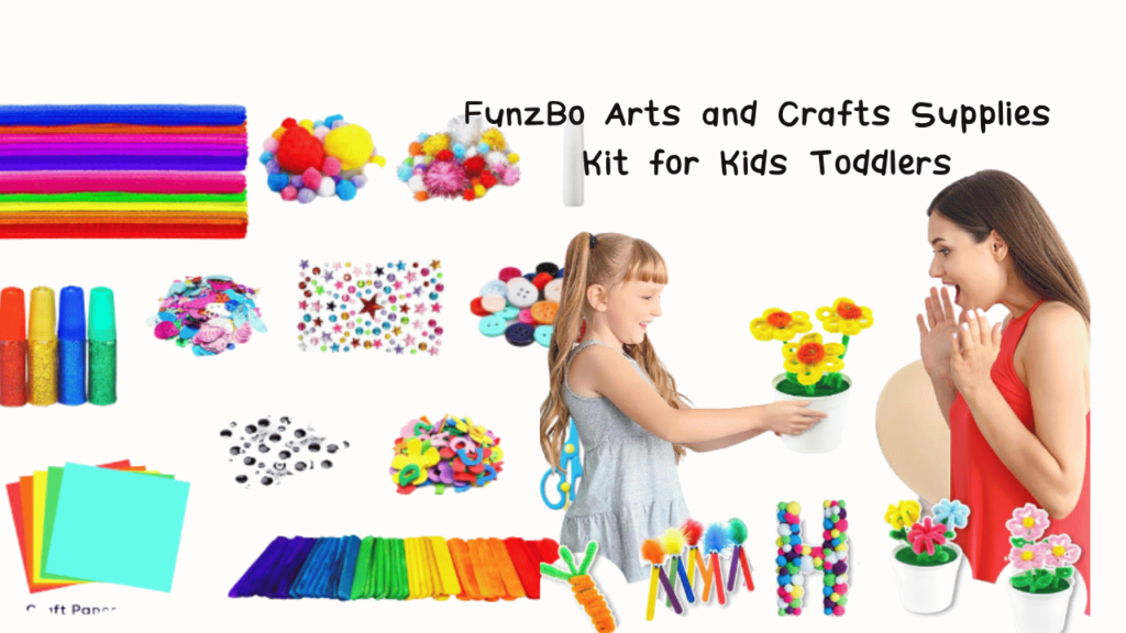 FunzBo Arts and Crafts Supplies Kit for Kids Toddlers