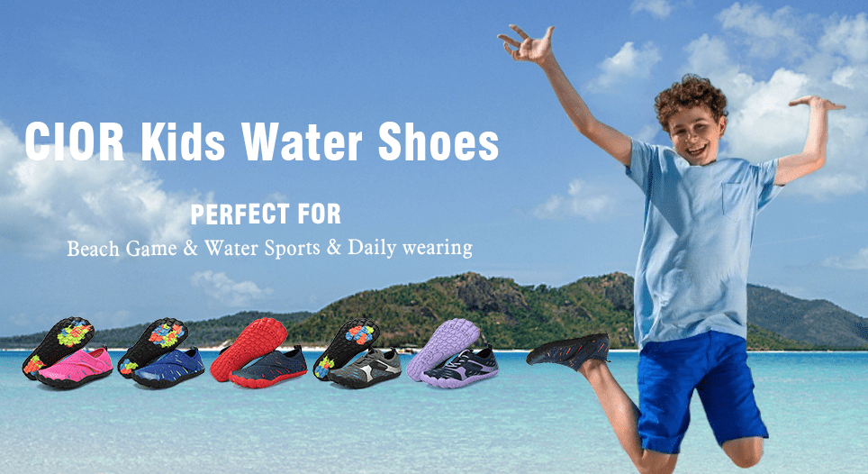 CIOR Kids Boys & Girls Water Shoes Sports Aqua Athletic Sneakers Lightweight Sport Fast Dry Shoes(Toddler/Little Kid/Big Kid)