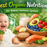 Best Organic Nutrition for Babies Immune System – A Complete Guide for Parents | themomandkids.com Why a Strong Immune System Matters in Babies A baby’s immune system is like a tiny training army learning how to defend the body for the first time. Unlike adults, babies aren’t born with fully developed immunity. Instead, their immune defenses grow gradually through exposure, nourishment, and care. That’s why nutrition plays such a powerful role during the first year of life. Every spoonful of food acts like a building block shaping how well their body fights infections. During infancy, babies frequently encounter new bacteria and viruses. Without proper nutrients, their immune response can become weak, making them more prone to colds, digestive issues, and skin problems. Organic nutrition supports this delicate phase by providing cleaner, nutrient-dense foods without unnecessary chemicals. Think of it like fueling a new engine with premium-quality fuel—it simply performs better. Parents often focus only on growth and weight gain, but immunity deserves equal attention. Strong immunity not only protects babies today but also influences long-term health outcomes, including allergy resistance and gut health stability throughout childhood. What Makes Organic Nutrition Different for Babies Organic nutrition isn’t just a trendy label—it’s about reducing exposure to substances that tiny developing bodies struggle to process. Organic foods are grown without synthetic pesticides, artificial fertilizers, or genetically modified ingredients. For babies, whose detox systems are still immature, this difference matters more than many parents realize. Conventional foods may carry trace chemical residues. While adults can often tolerate them, babies absorb nutrients—and toxins—more efficiently due to their smaller body size. Organic foods help minimize that exposure, allowing their immune systems to focus on growth rather than defense against unwanted chemicals. Another key advantage is nutrient density. Many organic fruits and vegetables contain higher antioxidant levels because they grow naturally and develop stronger self-defense compounds. These antioxidants support immune cells and help reduce inflammation in developing bodies. Choosing organic doesn’t mean perfection or pressure. Even small changes—like organic apples, carrots, or oats—can significantly improve nutritional quality. Think of organic nutrition as creating a cleaner foundation for your baby’s lifelong health journey. Breast Milk – The First Organic Superfood Before purees and finger foods ever appear, babies receive the ultimate immune booster: breast milk. Often called nature’s perfect food, breast milk is essentially organic nutrition designed specifically for human babies. It contains antibodies, enzymes, and immune factors that science still struggles to replicate completely. Colostrum, the first milk produced after birth, acts like a natural vaccine. It’s packed with immunoglobulins that protect babies against infections while their immune system learns to function independently. Even months later, breast milk continues adapting to a baby’s needs, adjusting nutrients based on growth and environmental exposure. Beyond antibodies, breast milk feeds beneficial gut bacteria. A healthy gut microbiome plays a central role in immunity because nearly 70% of immune cells live in the digestive system. That means every feeding strengthens internal defenses. For parents who combine breastfeeding with organic solids later, the benefits multiply. Breast milk lays the immune foundation, while organic foods reinforce it—working together like roots and branches supporting a growing tree. Essential Nutrients That Build Baby Immunity Not all calories are equal when it comes to immunity. Babies need specific nutrients that act as immune boosters rather than just energy sources. Key vitamins include Vitamin A for skin protection, Vitamin C for infection resistance, and Vitamin D for immune regulation. Minerals like zinc and iron also play vital roles in producing healthy immune cells. Healthy fats support cell development, while protein helps build antibodies. Fiber feeds beneficial gut bacteria, which indirectly strengthens immune defense. Imagine immunity as a puzzle—each nutrient is one essential piece completing the picture. Organic foods often provide these nutrients naturally without artificial fortification. For example, organic sweet potatoes deliver beta-carotene, while organic spinach offers iron and antioxidants simultaneously. Parents sometimes worry about complicated meal planning, but balance is simpler than it sounds. A colorful plate usually equals diverse nutrients. If meals include fruits, vegetables, healthy fats, and proteins, babies receive a wide immune-support system without needing supplements in most cases. Organic Fruits That Boost Baby Immunity Fruits are often a baby’s first introduction to solid foods, and organic options make them even more powerful. Fruits rich in Vitamin C and antioxidants help strengthen immune responses while supporting digestion and hydration. Top immune-supporting organic fruits include: Bananas for gentle digestion and potassium Apples for fiber and gut health Blueberries packed with antioxidants Pears for sensitive stomachs Mangoes rich in Vitamin A These fruits act like natural shields, helping babies fight inflammation and supporting healthy cell development. Organic varieties reduce pesticide exposure, especially important because fruit skins can retain residues. Preparation matters too. Steaming or mashing fruits preserves nutrients while making them easy to digest. Avoid added sugar—babies don’t need sweetness enhanced artificially. Nature already provides the perfect flavor balance. Introducing a variety of fruits early helps babies develop taste acceptance, which later encourages healthier eating habits. Think of it as training their taste buds toward immunity-friendly choices from day one. Organic Vegetables for Immune Defense Vegetables are the true superheroes of immune nutrition. Organic vegetables deliver vitamins, minerals, and phytonutrients that help babies develop strong natural defenses. Leafy greens and colorful vegetables contain antioxidants that protect cells from damage. Excellent organic vegetable choices include carrots, spinach, broccoli, pumpkin, and sweet potatoes. Orange vegetables supply beta-carotene, which converts into Vitamin A—essential for skin and respiratory protection. Green vegetables contribute iron and folate, supporting blood health and energy levels. Cooking methods make a big difference. Light steaming softens vegetables while maintaining nutrients. Overcooking, however, reduces vitamin content. Pureeing vegetables with a little breast milk or warm water improves texture and taste acceptance. Many parents worry babies won’t like vegetables. The trick is repetition. Babies may need multiple exposures before accepting new flavors. Treat vegetables like learning a new language—practice makes comfort. Over time, these nutrient-packed foods become familiar and enjoyable, strengthening immunity naturally. Healthy Organic Fats for Brain and Immune Health Fats often get misunderstood, but for babies, they are essential—not optional. Healthy organic fats support brain development while also helping immune cells function properly. Without adequate fats, nutrient absorption becomes less effective, especially for fat-soluble vitamins like A, D, E, and K. Avocados are one of the best first foods because they contain gentle, easily digestible fats. Organic olive oil added in small amounts to purees enhances nutrient absorption. Coconut oil can also provide quick energy and antimicrobial benefits. Omega-3 fatty acids play a special role in reducing inflammation and supporting immune regulation. These fats help balance immune responses so the body reacts appropriately to threats without overreacting. Think of fats as delivery vehicles transporting nutrients throughout the body. Without them, vitamins struggle to reach where they’re needed most. Including small portions of organic healthy fats daily ensures babies receive both brain and immune benefits simultaneously. Organic Proteins That Strengthen Immunity Protein is the raw material the body uses to build antibodies—the soldiers of the immune system. Babies need steady protein intake once solid foods begin to support muscle growth and immune development. Organic lentils, chickpeas, and soft beans offer plant-based protein along with fiber and minerals. For families including animal products, organic eggs and well-cooked organic chicken provide highly absorbable protein and essential amino acids. Protein also supports enzyme production, which helps digestion and nutrient absorption. Better digestion equals better immunity because nutrients are utilized efficiently. Texture matters for babies. Proteins should be mashed or blended to prevent choking risks. Combining protein with vegetables creates balanced meals that sustain energy longer and stabilize blood sugar levels. Rather than focusing on large portions, consistency works best. Small daily servings help maintain steady immune support, much like watering a plant regularly instead of flooding it occasionally. The Role of Probiotics in Baby Immunity A baby’s gut is like a bustling ecosystem filled with beneficial bacteria that influence immunity. Probiotics help maintain this balance, ensuring harmful microbes don’t dominate. Since most immune cells live in the gut, digestive health directly impacts overall resistance to illness. Natural probiotic sources for babies include yogurt made from organic milk (after appropriate age introduction) and fermented foods in baby-safe forms. Breast milk also naturally contains prebiotics that feed beneficial bacteria. A healthy gut microbiome improves nutrient absorption, reduces inflammation, and strengthens immune signaling. Babies with balanced gut bacteria often experience fewer digestive problems and infections. Parents should introduce probiotic foods gradually and monitor reactions carefully. Every baby’s gut develops differently, so slow introduction allows adaptation. Think of probiotics as gardeners nurturing the soil so strong immunity can grow naturally. Organic Grains and Fiber for Digestive Health Whole organic grains provide gentle energy and essential fiber that supports digestion. Foods like organic oats, brown rice, and quinoa help regulate bowel movements while feeding beneficial gut bacteria. Fiber acts like a cleaning system, supporting toxin removal and improving gut balance. When digestion works smoothly, immune function improves because the body isn’t stressed by inflammation or discomfort. Organic grains also provide B vitamins, which support energy metabolism and immune cell production. Starting with single-grain cereals helps parents identify sensitivities while building dietary variety gradually. Cooking grains until soft ensures easy digestion. Mixing grains with vegetables or fruits enhances both flavor and nutrient diversity. Over time, babies learn to enjoy complex textures and flavors, strengthening both digestive resilience and immune response. Balanced grain intake complements fruits, vegetables, and proteins, creating meals that sustain energy and protect health simultaneously. Foods to Avoid That Weaken Baby Immunity While focusing on healthy foods is important, avoiding harmful options matters just as much. Processed baby foods with added sugars, preservatives, or artificial flavors can disrupt gut health and weaken immune responses. Hidden sugars are especially problematic. They may reduce beneficial bacteria and promote inflammation. Similarly, excessive salt places stress on developing kidneys and overall metabolism. Honey should be avoided before age one due to safety risks. Highly processed snacks may seem convenient but often lack essential nutrients needed for immune development. Parents should also avoid introducing too many packaged foods early. Homemade organic meals allow full control over ingredients and freshness. Think of processed foods as empty fuel—they fill the stomach but don’t strengthen the immune system. Reading labels carefully and choosing simple, whole ingredients helps protect babies during this critical development phase. Creating an Organic Meal Plan for Babies Building an organic meal plan doesn’t require perfection—it requires balance. A simple approach includes combining fruits, vegetables, grains, proteins, and healthy fats across the week. For example: Morning: mashed fruit with oats Afternoon: vegetable puree with lentils Evening: avocado or sweet potato mash Rotating foods ensures exposure to diverse nutrients while reducing allergy risks. Age matters too. Younger babies need smoother textures, while older infants can explore soft finger foods. Consistency helps babies feel secure and supports digestion. Offering meals at predictable times encourages appetite regulation and healthy eating habits. Parents should focus on variety rather than quantity. Babies naturally regulate intake when provided nutrient-rich foods. Organic meal planning becomes easier when preparing family meals adapted for baby-safe textures, saving time while maintaining nutrition quality. Tips for Introducing Organic Foods Safely Introducing new foods should feel exciting, not stressful. The best strategy is the “one new food at a time” rule, allowing parents to monitor reactions such as rashes or digestive discomfort. Start with small portions and gradually increase quantity. Watch for allergy signs, especially when introducing common allergens like eggs or dairy. Pediatric guidance can help determine timing based on individual development. Texture progression is also important. Begin with smooth purees, then move toward mashed and soft finger foods as chewing skills improve. Avoid forcing food—babies learn through exploration and repetition. Creating a calm feeding environment encourages curiosity and positive associations with healthy foods. Think of mealtime as discovery rather than obligation. Safe introduction builds confidence for both parents and babies while ensuring nutrition supports immunity without unnecessary risks. Common Mistakes Parents Make with Baby Nutrition Many parents unknowingly focus too much on quantity instead of quality. Overfeeding doesn’t strengthen immunity; nutrient diversity does. Another common mistake is delaying vegetables while prioritizing sweet foods, which shapes long-term taste preferences. Relying heavily on packaged baby snacks can also reduce nutrient intake. These foods often lack the vitamins and minerals essential for immune growth. Skipping healthy fats is another oversight, even though fats help absorb critical nutrients. Parents sometimes introduce multiple new foods at once, making it difficult to identify sensitivities. Others worry excessively about messiness, limiting babies’ ability to explore textures. Remember, feeding is a learning process. Babies don’t need perfection—they need consistency, variety, and patience. Small adjustments in daily feeding habits can dramatically improve immune support and overall health outcomes. Long-Term Benefits of Organic Nutrition for Babies Organic nutrition doesn’t just protect babies today—it shapes lifelong health patterns. Babies exposed to diverse whole foods early often develop stronger immunity, fewer allergies, and healthier eating habits later in childhood. A balanced gut microbiome established during infancy can influence digestion, mood regulation, and disease resistance years later. Organic foods also encourage natural taste development, helping children prefer whole foods over processed snacks. Parents often notice improved digestion, stable energy, and fewer minor illnesses when nutrition focuses on whole organic ingredients. These early benefits compound over time, like interest growing in a savings account. Ultimately, organic nutrition teaches children that food is nourishment, not just convenience. By prioritizing clean, nutrient-dense meals early, parents invest in stronger immunity, healthier growth, and better lifelong wellness. Conclusion Building a baby’s immune system starts with what goes on the spoon. Organic nutrition provides cleaner, nutrient-rich foods that support gut health, strengthen immune defenses, and encourage healthy development from the very beginning. From breast milk and colorful vegetables to healthy fats and probiotics, every choice contributes to stronger protection against illness. Parents don’t need complicated diets or expensive supplements—just real, whole foods prepared with care. Small daily decisions create lasting health benefits. By choosing organic nutrition, families create a foundation for resilience, growth, and lifelong wellness. At themomandkids.com, the goal is simple: help parents nurture healthier, happier children through informed and loving choices. FAQs 1. When should I start organic foods for my baby? Most babies can begin organic solids around 6 months, depending on developmental readiness. 2. Are organic foods really better for immunity? Yes, they reduce chemical exposure and often provide higher antioxidant levels that support immune health. 3. Can formula-fed babies still benefit from organic nutrition? Absolutely. Organic fruits, vegetables, and grains still strengthen immunity regardless of feeding method. 4. Do babies need supplements if they eat organic foods? Usually not, unless recommended by a pediatrician. Balanced nutrition often provides sufficient nutrients. 5. How do I afford organic baby food on a budget? Focus on priority items like fruits and vegetables, buy seasonal produce, and prepare homemade meals.