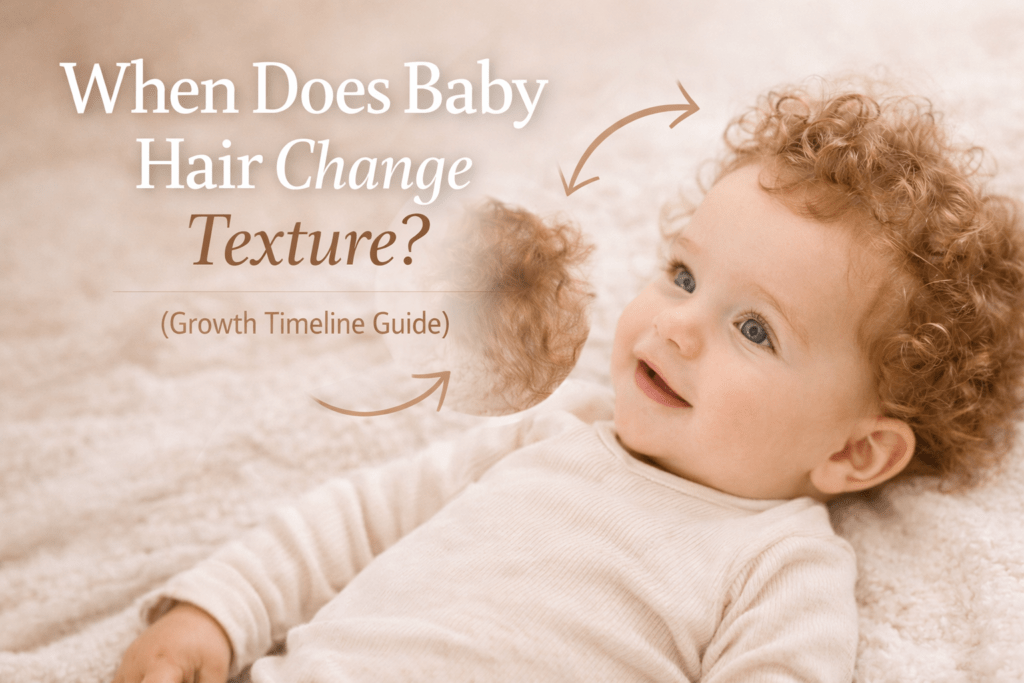 Baby hair changing curls and soft smile