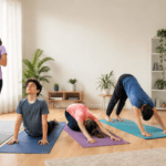 Youthful harmony in a peaceful yoga poses